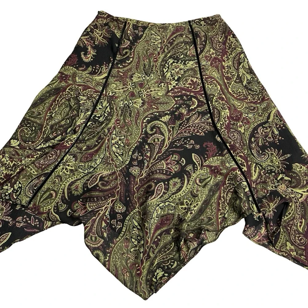 Y2K Studio Liz Claiborne Midi Skirt Petite 10 Paisley Asymmetric Fairy Grunge